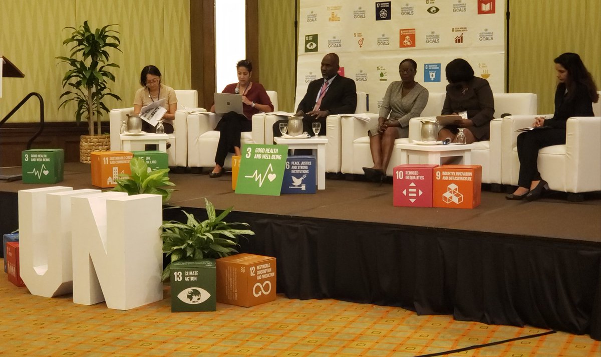 Panel discussion on Pillar 2 - A Healthy Caribbean - with  representatives from Saint Vincent and the Grenadines, Saint Lucia, Montserrat, Trinidad and Tobago and PAHO/WHO. Focus on food security, combating #NCDs, sexual and reproductive rights and partnerships on health.