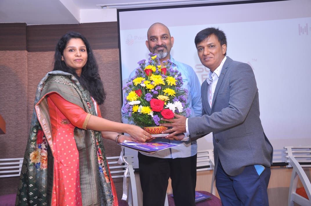 MonPoultry's tweet photo. We are privileged to have our formal Product Launch on the 27th Nov, 2019 by Mr. Suresh Rayudu Chitturi, Chairman of International Egg Commission and  the Managing Director of @srinivasa_farms Farms at the Poultry India Expo 2019 held in Hyderabad.
#poultrymon #srinivasafarms https://t.co/F9JGzV2OAs