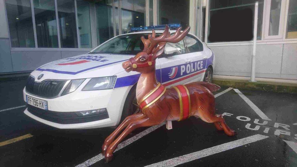 [#Insolite] Rudolphe, dérobé lors d'une escapade estudiantine arrosée, a été libéré des mains de ses ravisseurs par la #PoliceSecours cette nuit au #Havre.
Le père noël remercie @policenationale d'avoir retrouvé son renne bien aimé.