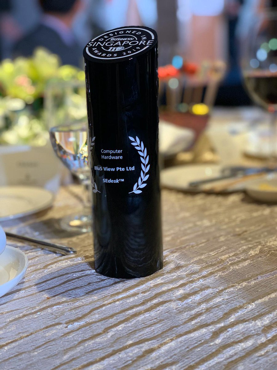 blu5group's tweet photo. And yet the work of our engineers, our leaders and our colleagues all is paying off, as Blu5 Group is being awarded the "Designed in Singapore - Computer Hardware" Prize for #sedesk #secure #unifiedworkspace. Congratulations to all https://t.co/dlVzUxFlqy
