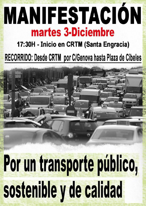 Resultado de imagen de 3 de diciembre. En defensa del transporte público