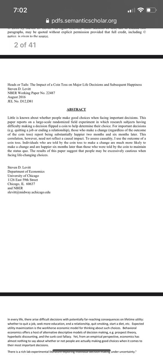 I’ve mentioned this study before. It’s by Levitt and it’s also the kind of study I always think of with him - kind of bizarre, somehow still about economic theory, well identified, extremely creative.  https://pdfs.semanticscholar.org/5cd3/ce4680f6c40fce314bcba200a7ad59ac327d.pdf