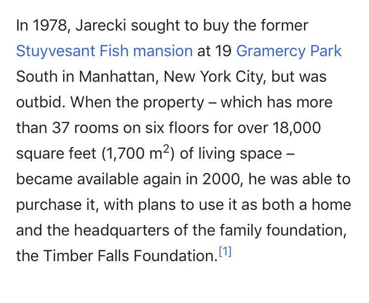 (8/15) Did you notice that Manhattan Residence he bought in 2000?It’s less than 3 miles from Epste!n’s townhouse. Noteworthy: Little Nicky Jarecki used Daddy’s house to film parts of “Arbitrage”...