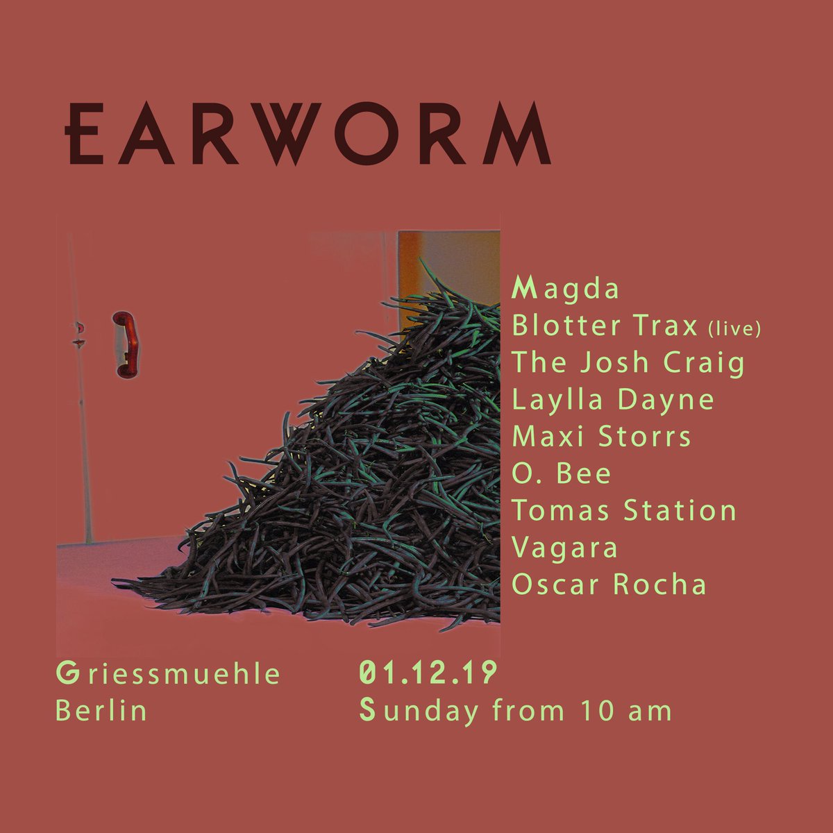 Sunday Ravers! Blotter Trax live in Berlin ⁦<a href="/GriessmuehleBer/">Griessmuehle Berlin</a>⁩ followed by DJ set from ⁦<a href="/magda_music/">Magda</a>⁩ - Earworm is a new party series, fantastic lineup which starts 10am!