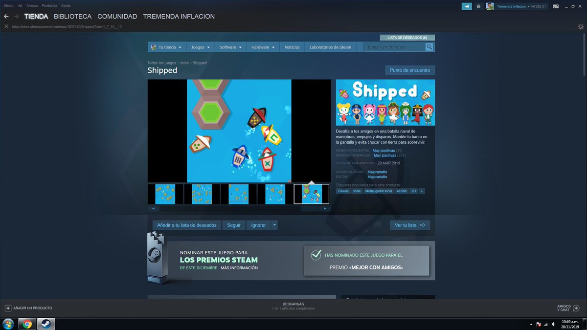 SNT_TDS's tweet photo. Apoyando a @majorariatto @5ro4 con su juego Shipped #PremiosSteam #MejorConAmigos https://t.co/KNdvPPLaV0