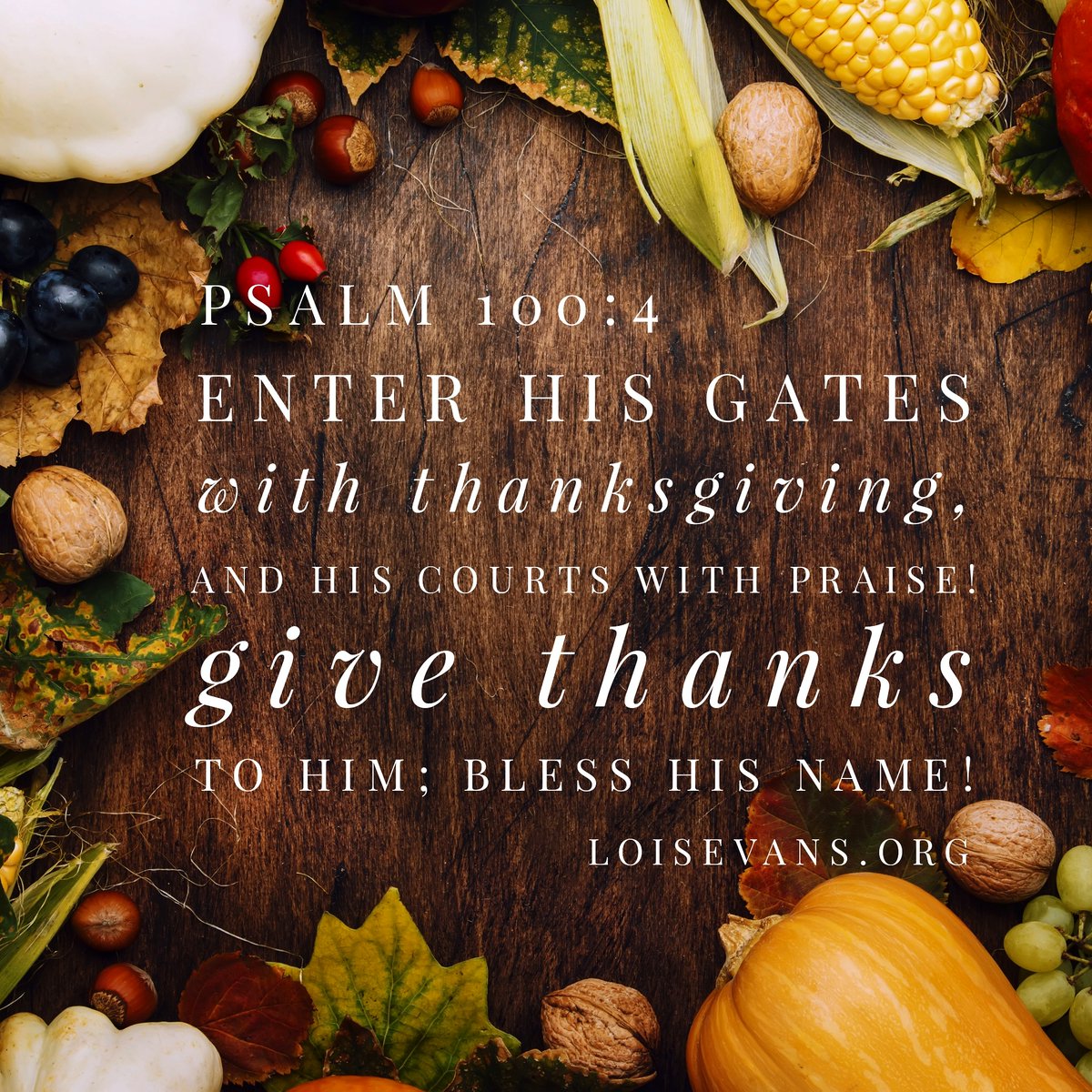 Enter his gates with thanksgiving, and his courts with praise! Give thanks to him; bless his name!