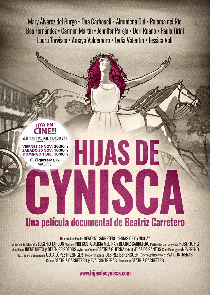 hijasdecynisca's tweet photo. Nuestra ilustradora-animadora @3D_Olga ha hecho este increíble cartel para #HDC. Es perfecto para mostrar lo que sentimos, por fin... Llegó el gran momento cynisco! Hoy celebramos el preestreno de #hijasdecynisca y a partir de mañana podéis verla en @artisticmetropol!Felicidad 😍 https://t.co/eYfxcrSDbz