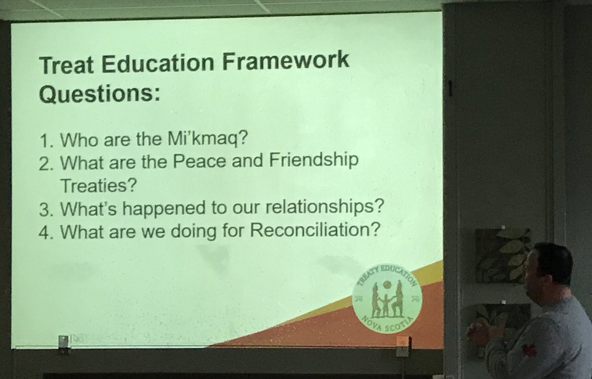 Treaty Education <a href="/SJAMschool/">SJAMschool</a> with @white_wyatt: Regional Coordinator, Mi’kmaw Education/Services <a href="/HRCE_NS/">Halifax Regional Centre for Education</a> <a href="/nseducation/">NS Education and Early Childhood Development</a> .  Teaching is relational, learning and knowing who your students are culturally and academically is the equation that increases student and school achievement.