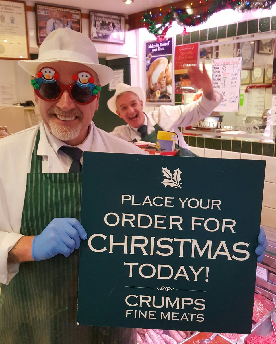 CrumpButchers's tweet photo. Almost December!.... and Andy's in a party mood! 🎄🎉

For all your festive fayre, you know where to come!

>> CHRISTMAS AT CRUMPS
https://t.co/lp8g0nUddq https://t.co/d7xuayUspN