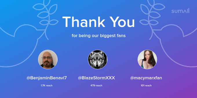 Our biggest fans this week: BenjaminBenavi7, BlazeStormXXX, macymarxfan. Thank you! via https://t.co/4Zd6Me12zB<a href="/tag/sendmoney"class="tags"><span>#sendmoney</span></a><a href="/tag/cashappme"class="tags"><span>#cashappme</span></a><a href="/tag/cashappblessings"class="tags"><span>#cashappblessings</span></a><a href="/tag/cash"class="tags"><span>#cash</span></a>