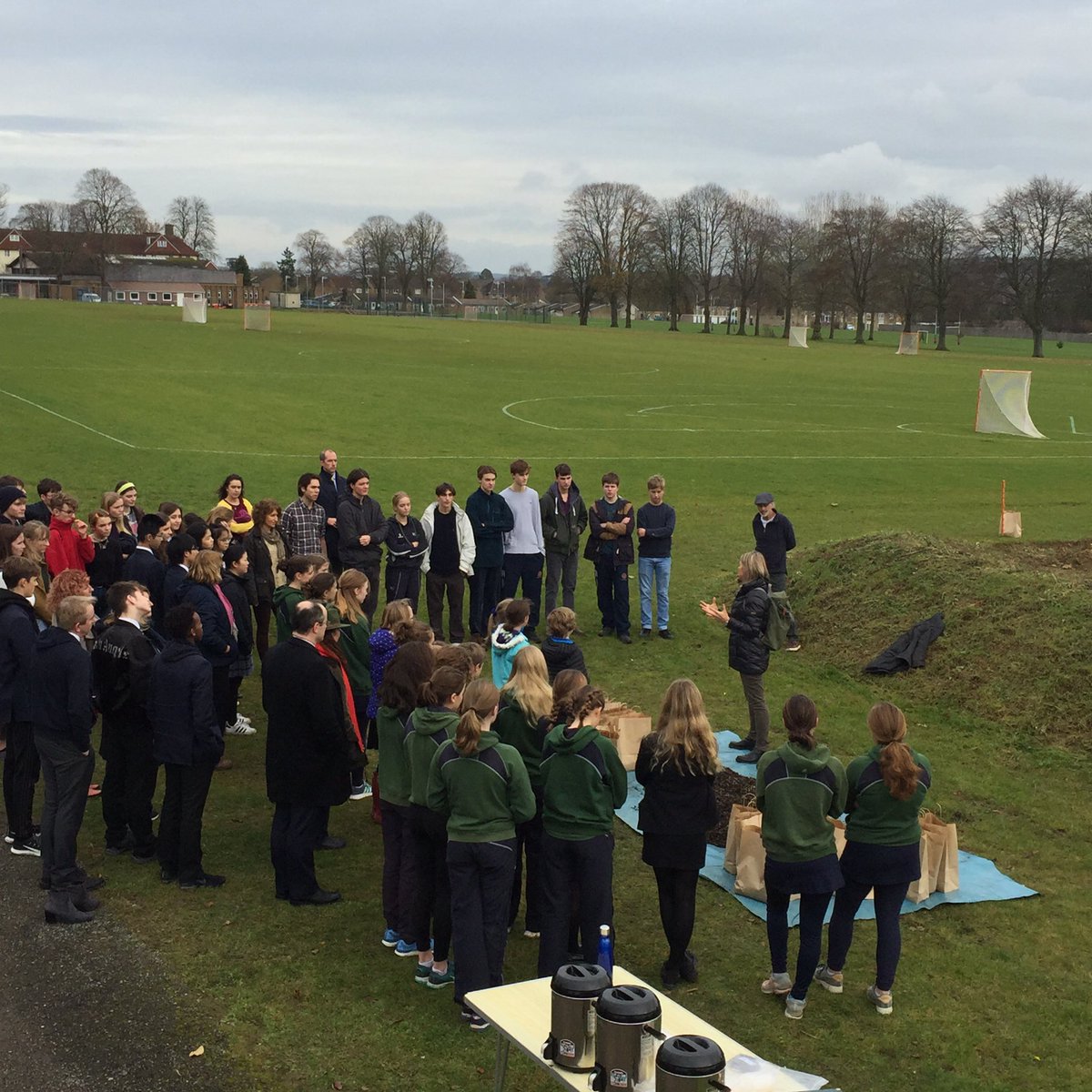 SherborneGirls's tweet photo. Gathering to sow wildflower seeds @SherborneGirls as part of our re-wilding project with @OperationFuture @GryphonSchool @SherborneSchool @SherborneInter  and #AbbeyPrimary &amp; St Andrew’s Primary, Yetminster https://t.co/Boz1FP19ph