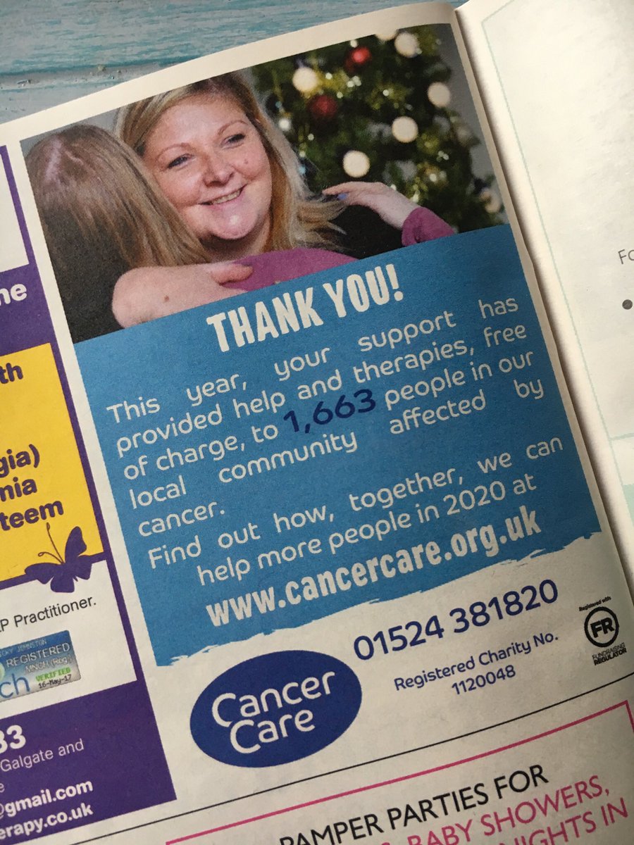 anna_ec's tweet image. Lovely to see this #thankyou message from @CancerCareLocal in #LocalChoice Magazine today 💙 #ThankYouThursday #ThanksForGiving