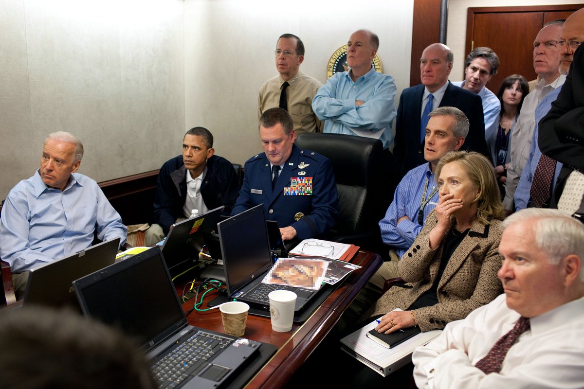 "To guard against leaks, subsequent meetings in the Situation Room followed the same protocols as planning sessions for the Osama bin Laden raid." /20