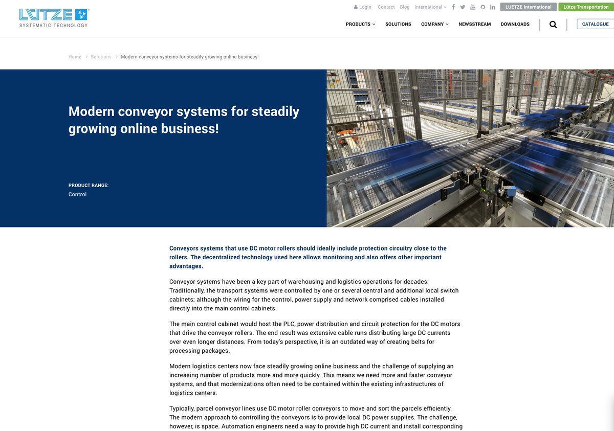 LuetzeSolutions's tweet image. LÜTZE #PowerSupplies and #CurrentControl in modern conveyor systems
luetze.com/solutions/mode… #SPS_live #SPS19
