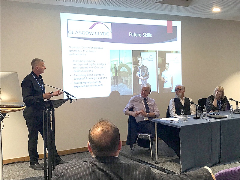 morrisonbuilds's tweet image. We were delighted to be able to invite representatives from @AyrshireColl @Glasgow_Clyde and @WestLoCollege to day two of @EduScotland to talk about our productive partnerships providing opportunities for the next generation of construction workers to learn on and off-site.