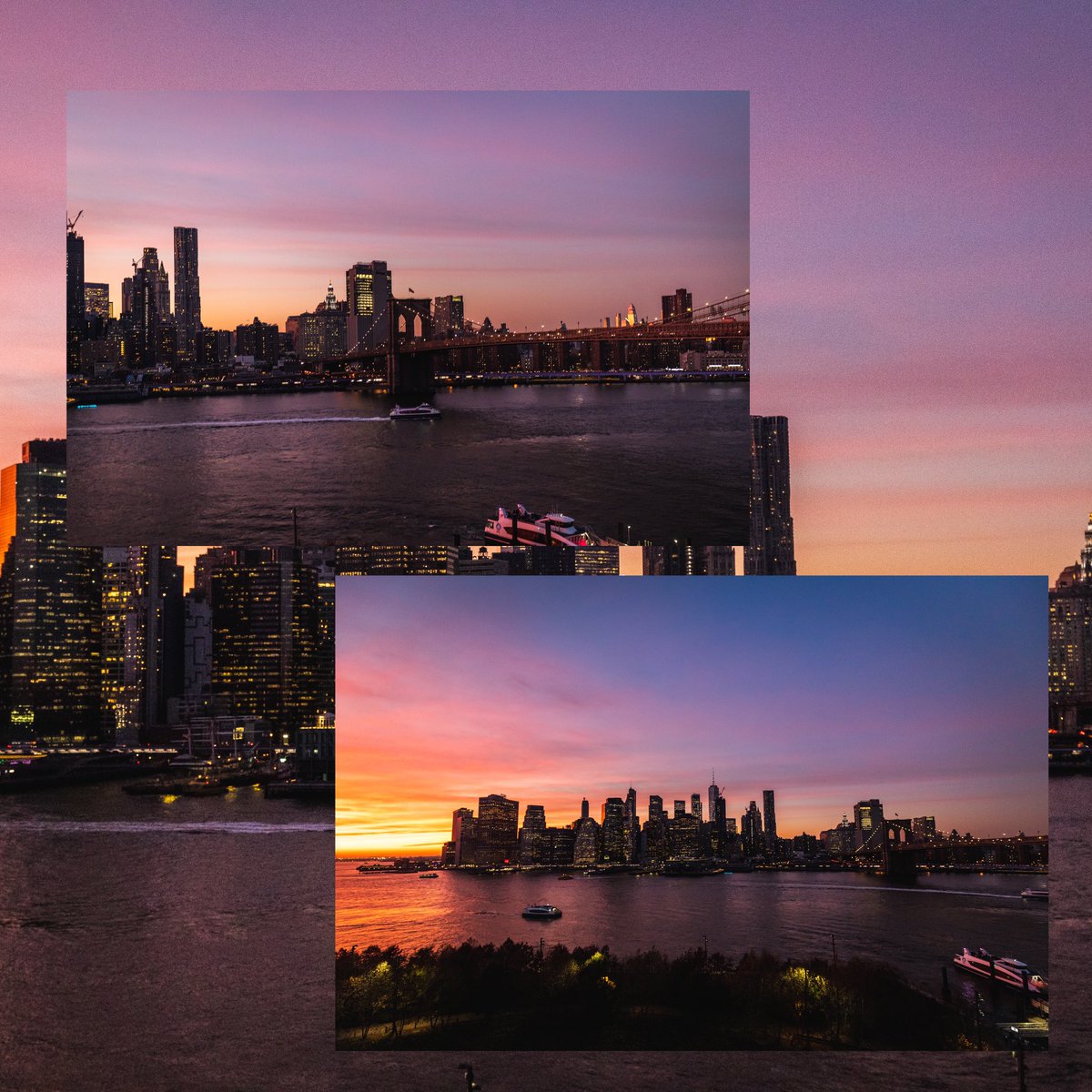 alexstelma's tweet photo. NYC sunsets. All shot within a 15 minute window ☀️ https://t.co/9bEiIbFPM5
