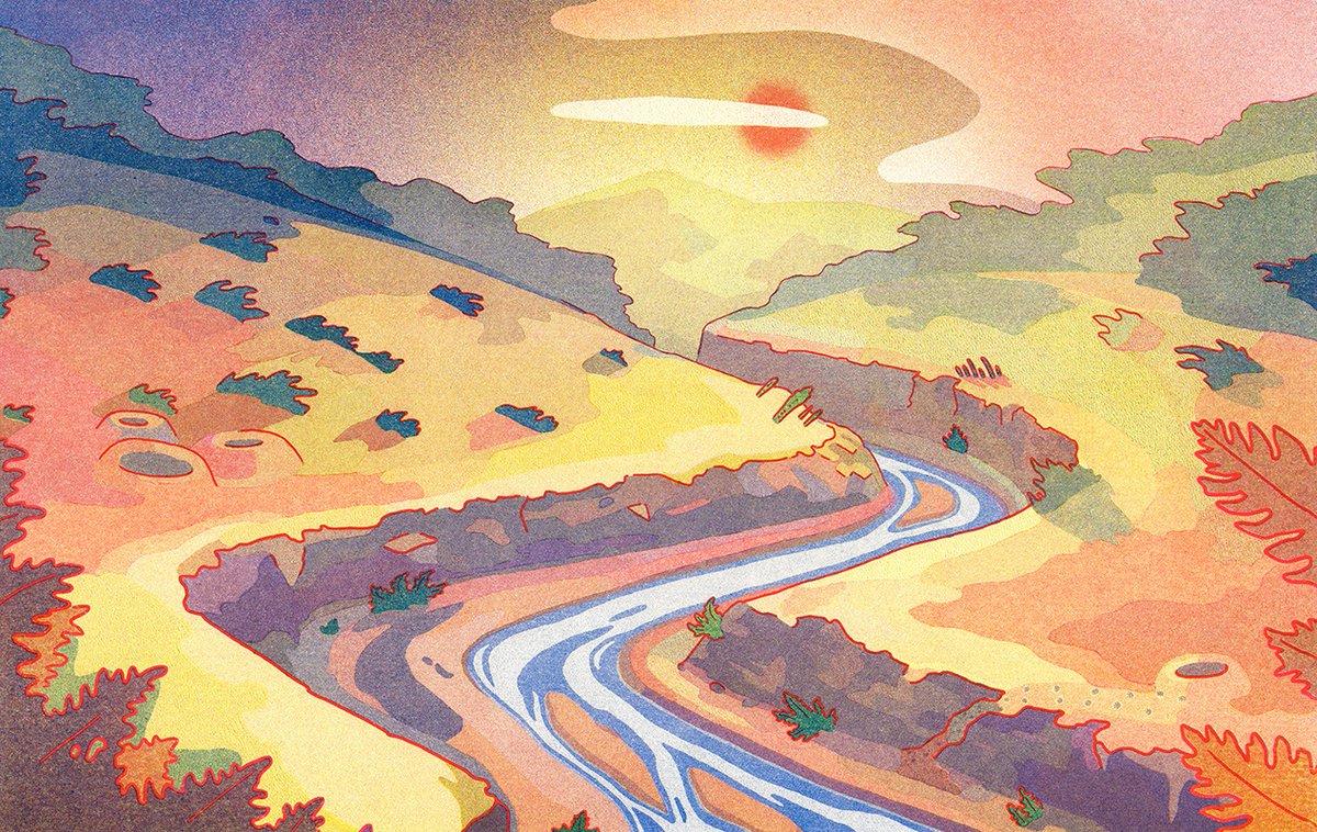 GreerStothers's tweet photo. Very excited to share these! A peaceful Permian scene and its early Triassic counterpart, done for the Field Museum's Evolving Planet exhibit. https://t.co/gZT2Vnnlpu