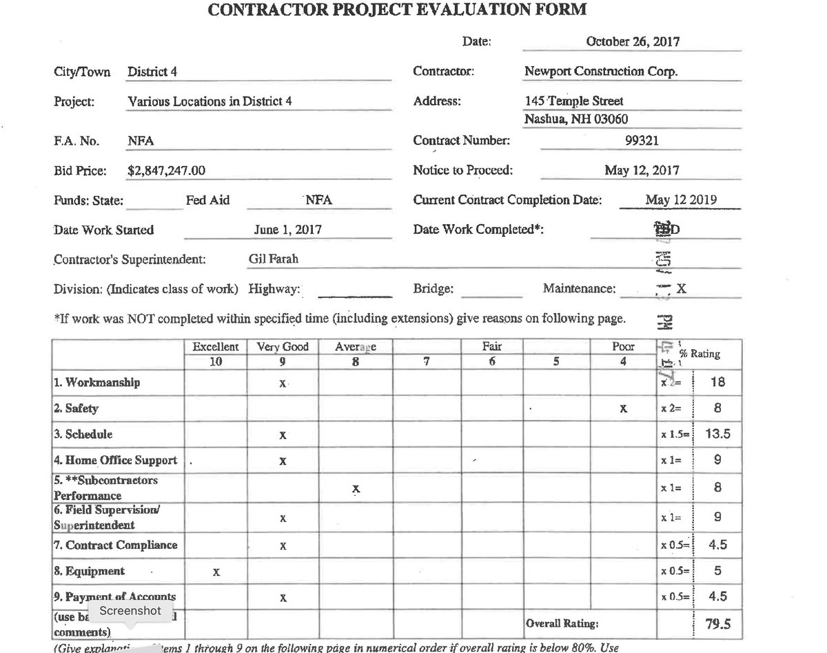 One might ask what it takes to get a bad evaluation and make it stick. Check out the "4/10" on safety (the scale doesn't go below four) from a different project around the same time.17/?