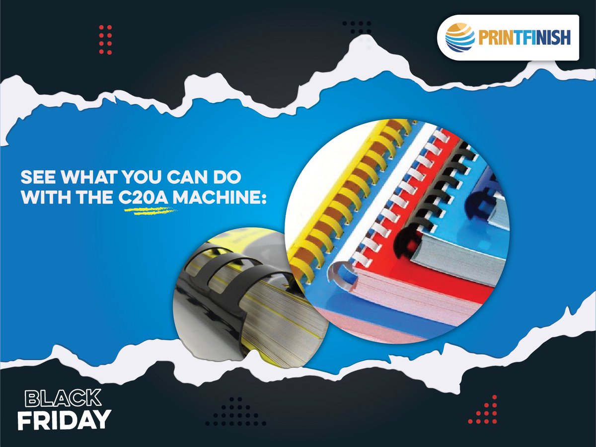 print_finish's tweet image. #BlackFriday has arrived at PrintFinish! Get 25%OFF on the amazing #CombBind C20A Machine + Free Shipping to North America. But hurry up, this promotion will end soon.

Learn more: ow.ly/JxkS50xmAEm