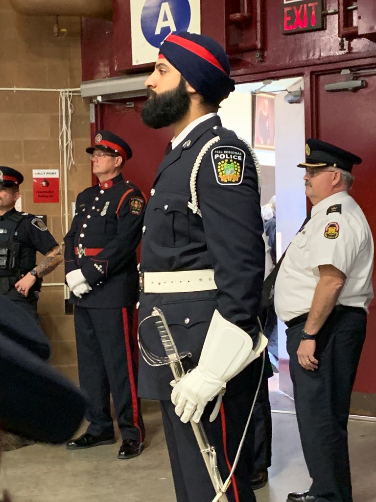 PeelTraining's tweet photo. Recruit Constable Shoker carrying the honour of Peel Regional Police as the Parade Commander for the entire Basic Constable Training program at the Ontario Police College.  Congrats to our entire graduating class for a job well done.  @PeelPolice @ChiefNish https://t.co/2SmSEz2FzF