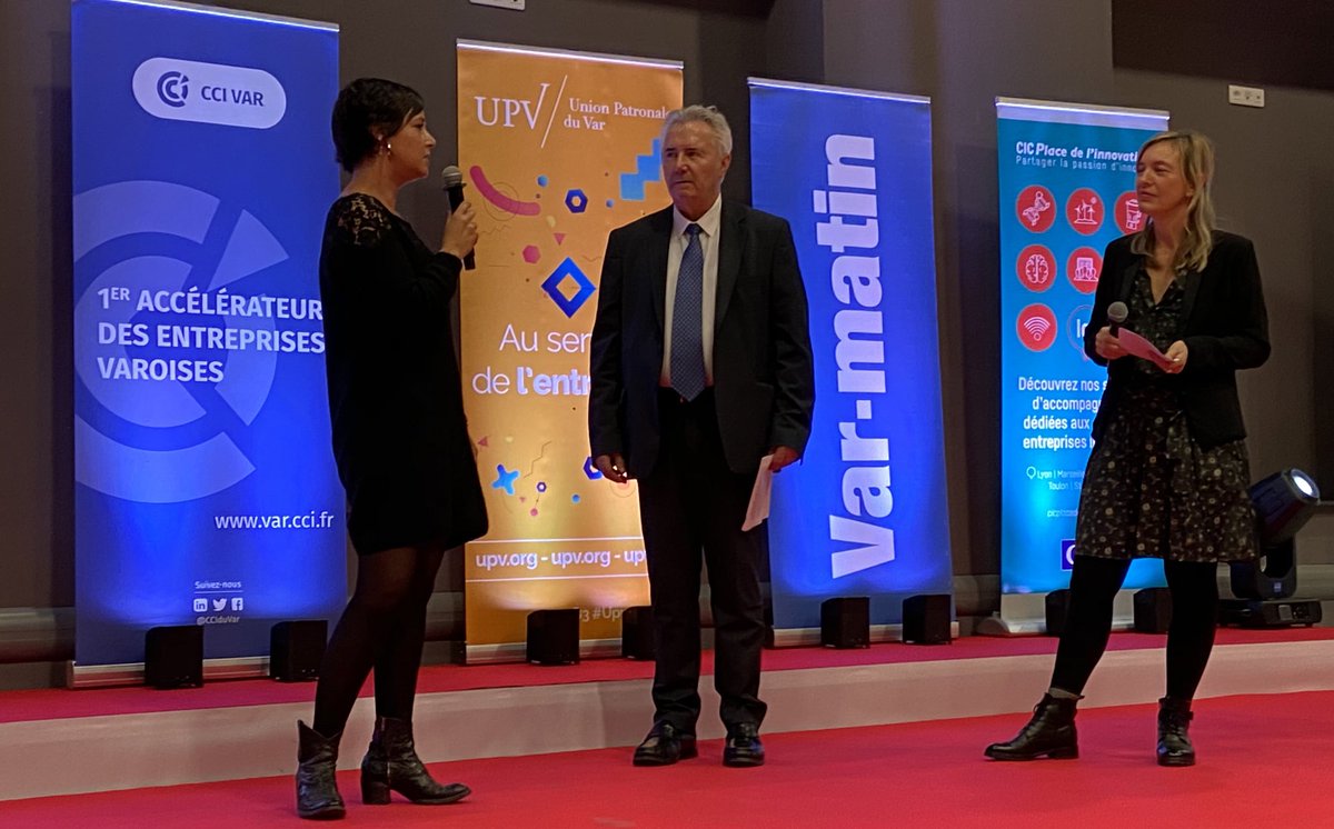 .@Pdt_CCIduVar remet le prix Top Super Gazelles à <a href="/reseaumistral/">réseau Mistral</a> ! et souligne son engagement pour la protection de l'environnement et la transition énergétique 🙏
#TopTrophées 🏆