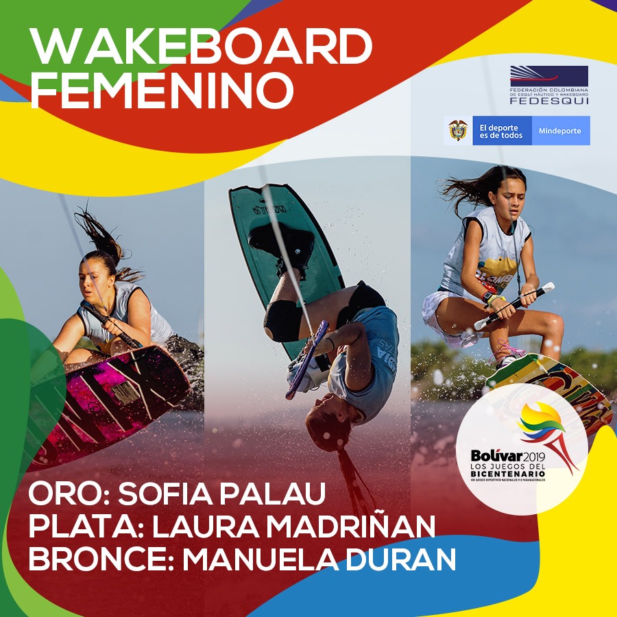 FedesquiCol's tweet image. Mucho talento colombiano quedó demostrado en los Juegos Nacionales 2019, compartimos el medallero de Wakeboard Femenino: 

🥇 Sofia Palau
🥈 Laura Madriñan
🥉 Manuela Duran

#LosJuegosDelBicentenario

@mindeportecol @olimpicocol @bolivar_2019 @IDRD