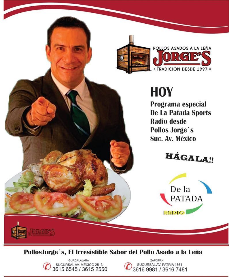 توییتر \ Pedro Antonio Flores در توییتر: «#YoVoyaPollosJorges hoy programa especial De La Patada Sports Radio desde Pollos Jorge´s. Frecuencia Deportiva 1340 am Radiorama 17:00 hrs. /DWfmcTX3af» توییتر \ Pedro Antonio Flores در توییتر: «#YoVoyaPollosJorges hoy programa especial De La Patada Sports Radio desde Pollos Jorge´s. Frecuencia Deportiva 1340 am Radiorama 17:00 hrs. /DWfmcTX3af»