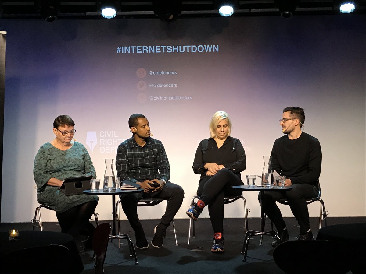 netblocks's tweet photo. When the internet is cut, rights violations begin: our director of research @isik5 steps through the crisis of just-in-time shutdowns in #Iran and #Iraq demonstrating a causal relationship with loss of life and violence

[@crdefenders' panel with @amelsec, @AtnafB &amp; @dekaminski] https://t.co/JtosgL3rsy