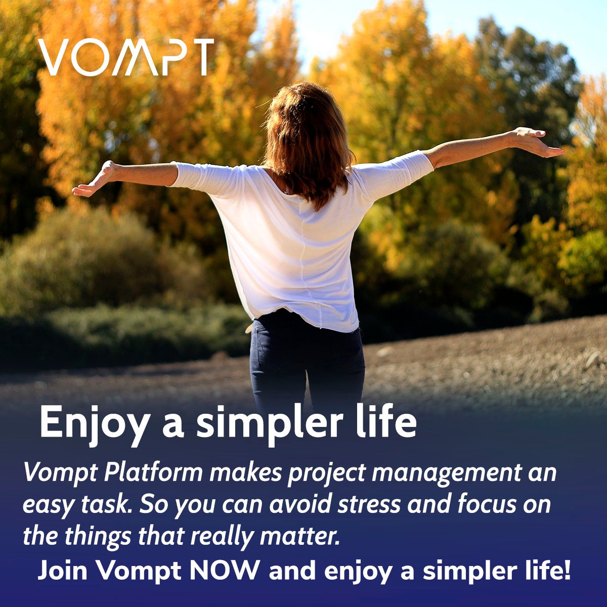 vomptPlatform's tweet photo. Feel the freedom of success. Vompt will enhance your project management and make you free yourself from the stress of deadlines.
https://t.co/vp2ukr61m1

#risk #deadlines #business #success #work #internet #management #projects #pm #technology #saas #teamwork #stress #life https://t.co/uKVa1mMvZw