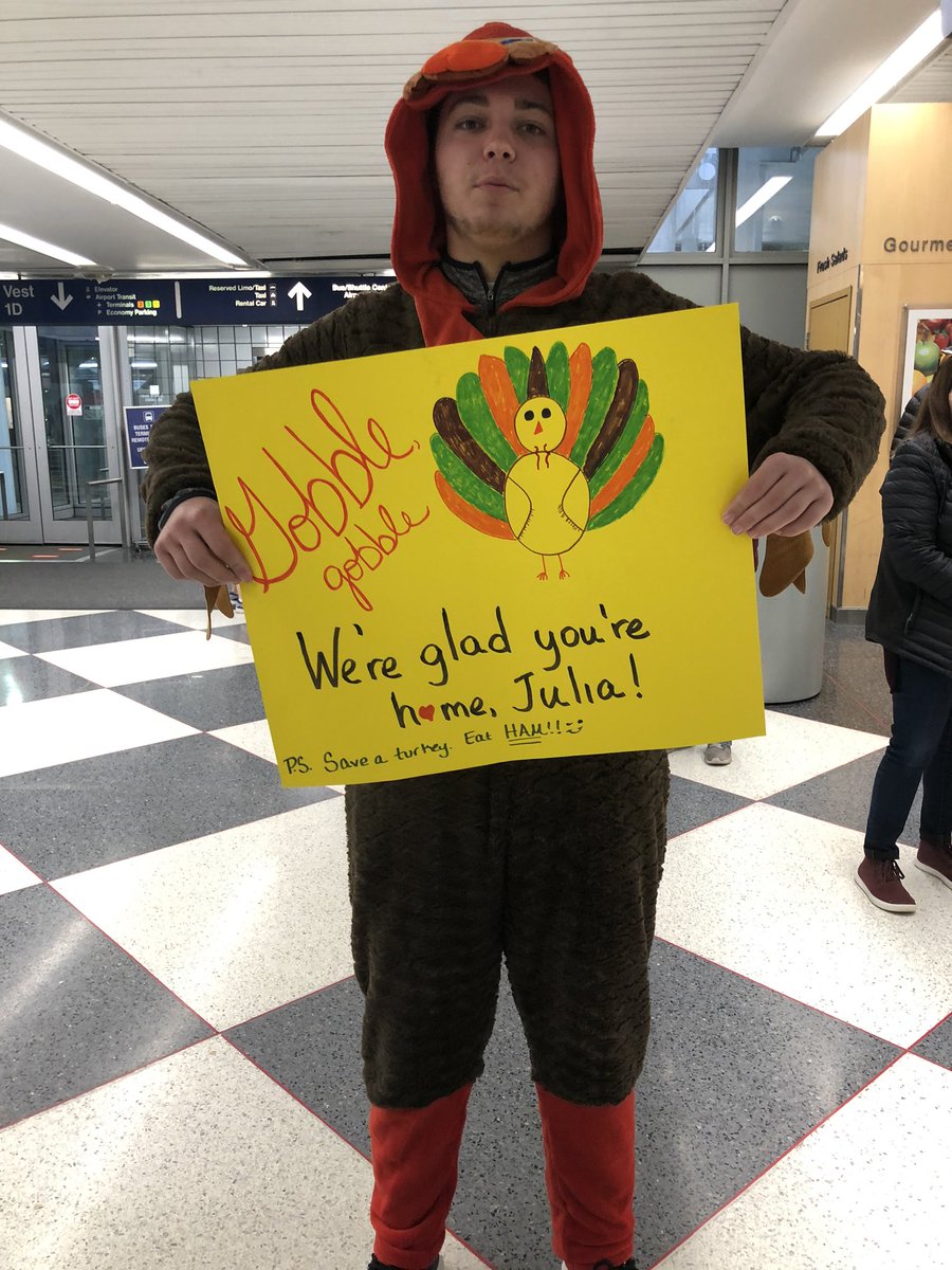 happy thanksgiving here is what i came home to at the airport- all I can say is i love my family