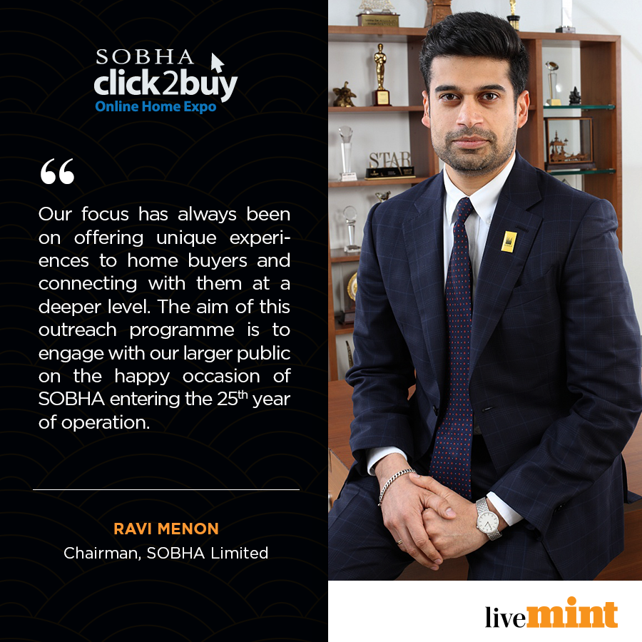 SobhaLtd's tweet photo. #SOBHA has launched an online home-buying platform and unveiled its first Click2Buy Home Expo, which features 28 projects across nine cities. Read more: https://t.co/crFxSRYo10 via @livemint
#realestate #BeSmartChooseSOBHA #MostTrustedForQuality https://t.co/IL4Do9oOG5