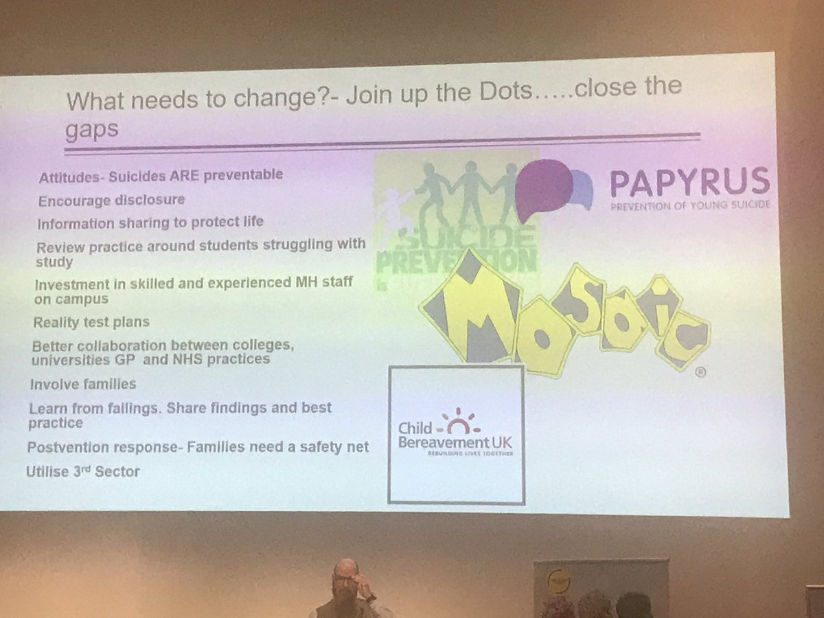 The most moving talk was delivered by Lee Fryatt, a police Inspector who lost his son to suicide soon after starting university. My key learning points:Person protection trumps data protectionReframe questions to obtain consentParental involvement important & desired