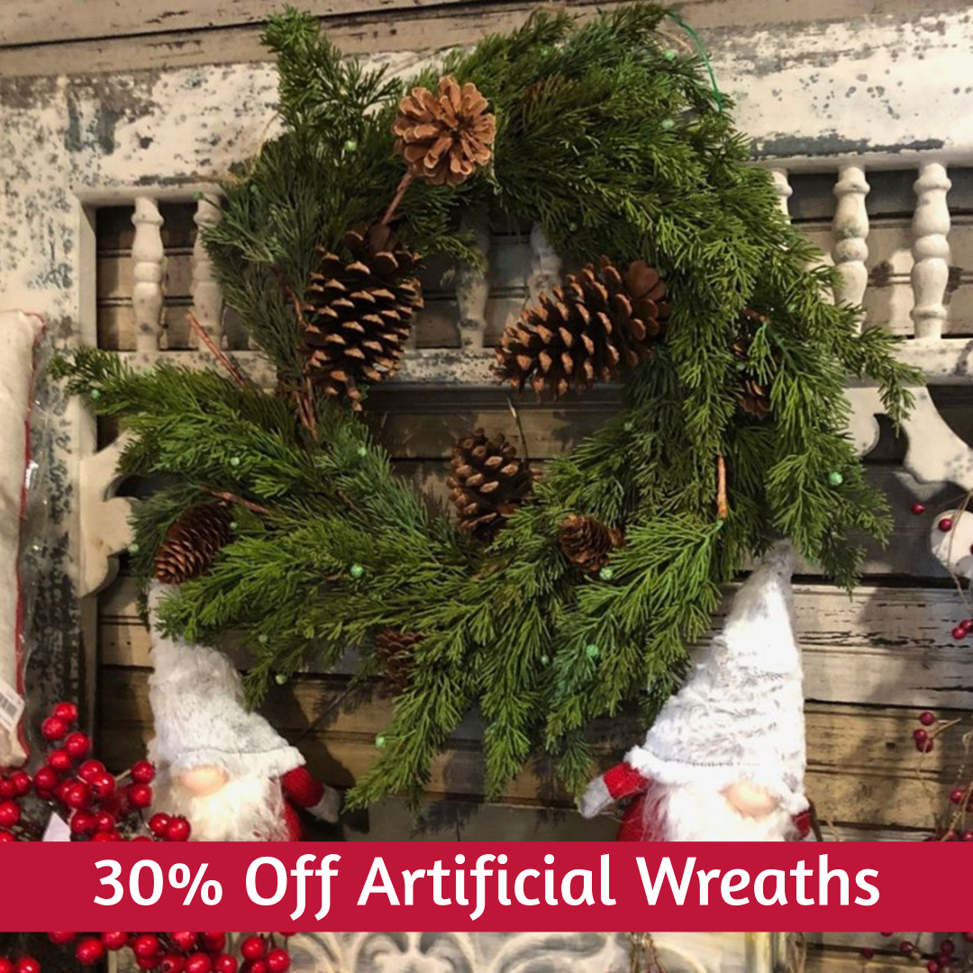 30% Off All Artificial Wreaths Today - Saturday! We are open today 1pm-4pm.... Come on by!! 🦃

#artificialwreaths #happythanksgiving #smallbusinesssaturday #grateful #blackfriday #independentgardencenter #keepitlocal #southportnc #brunswickbeachesnc #allinbloomsouthport