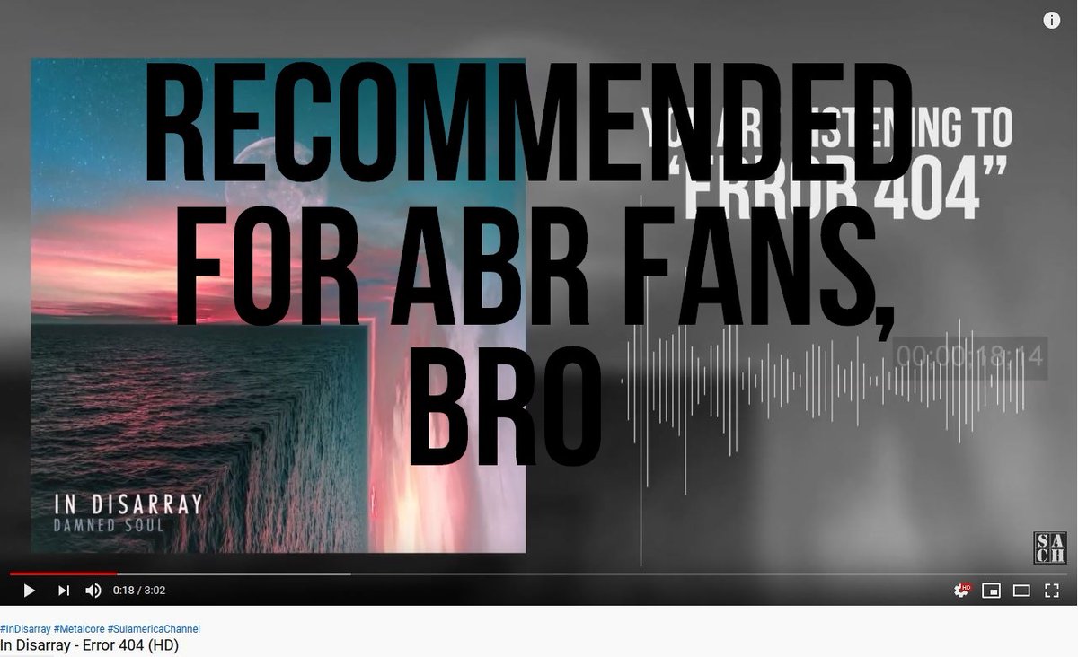 coreuniverseCH's tweet image. In Dasarray "Error 404" music video!
Link: bit.ly/ID_Error404
#InDisarray #Metalcore #SulamericaChannel #MusicChannel #Music #Progressive #ProgressiveMetalcore