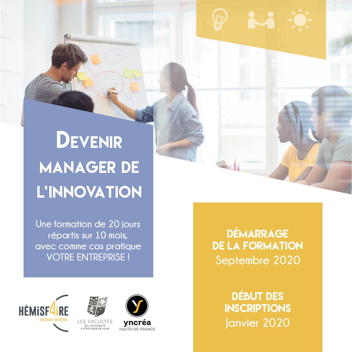[FORMATION] Et si en 2020, vous faisiez partie de la 3ème promotion de notre DU "Devenir #manager de l'#innovation"? 
👉Une formation co-construite par <a href="/HEMiSF4iREUCL/">HÉMiSF4iRE - UCL</a> et @yncrea_hdf
📎 Plaquette : hemisf4ire.com/wp-content/upl…
✉️Contact : anne-sophie.loison@univ-catholille.fr