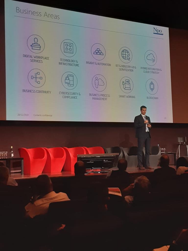 NpoSistemi's tweet image. Blockchain: vero game changer per le aziende. 

Ne parla ora Francesco Gallo, Innovation &amp;amp; Strategy Director di #Nposistemi alla XVI edizione dell&apos;@AsapSMF 

#ASAPFORUM #blockchain #servitization #smartcontract #IoT @RICOHItalia