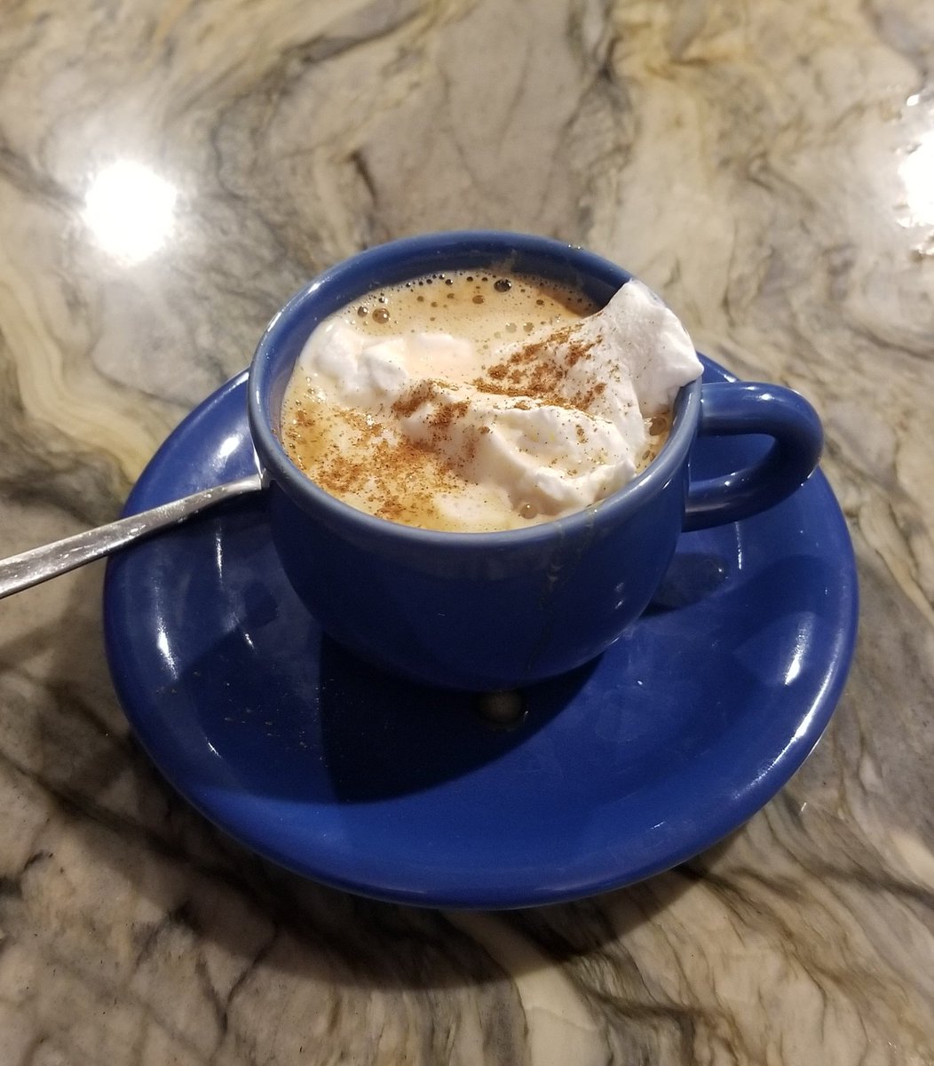 DHPWorldView's tweet photo. A peaceful Thanksgiving morning moment. Gabrielle at gym, visiting kids still asleep and a bit of leftover whipped cream with cinnamon in my Lavazza. I hope you find your peace and joy today. https://t.co/zhhnstWjic