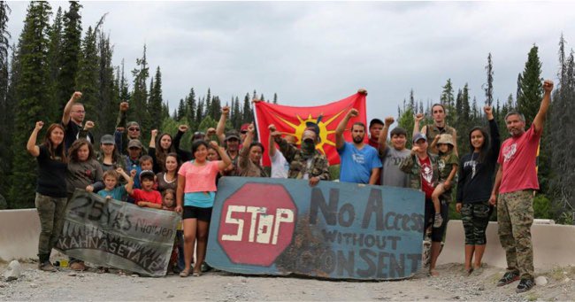 *3 // indigenous re-occupation” The Unist’ot’en Camp ( @UnistotenCamp) is an indigenous re-occupation of Wet’suwet’en land in northern “BC, Canada”. The camp is a checkpoint to keep out industry (is work crews for pipelines) that have not been given consent to onto the land.