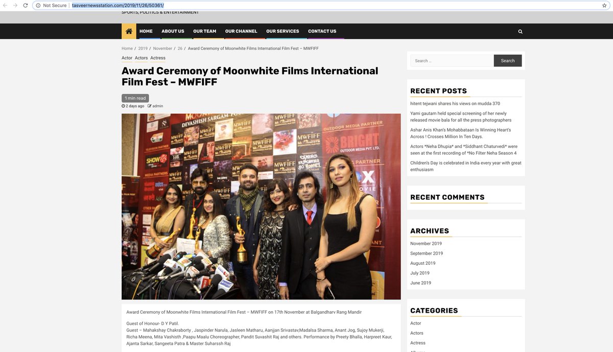 mwfiff's tweet photo. Congratulations to all the Winners & Nominated in Moonwhite Films International Film Fest - MWFIFF 2019
#MahakshayChakraborty #MadalsaSharma #AnjjanSrivastav #MadalsaSharma #MitaVashisth #RituRaj #SuharsshRaj #DYPatil #SupriyaMukerji #DevashishSargam #JasleenMatharu #Sujoymukerji https://t.co/N7rZ9kRzUf