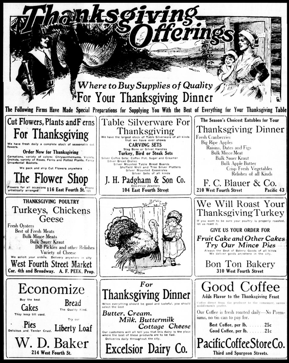 old thanksgiving menu