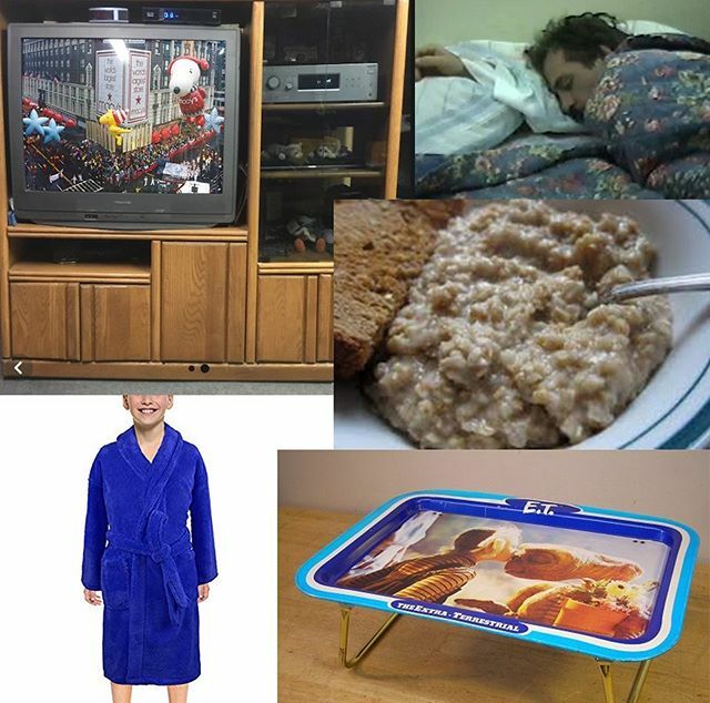 busyframes's tweet image. Thankful for the memories of watching the Macy’s Parade on an old TV in my robe and eating oatmeal with buttered toast on a dinner tray while my dad slept in. (Actual photo of my dad sleeping) ift.tt/2QYWwQp