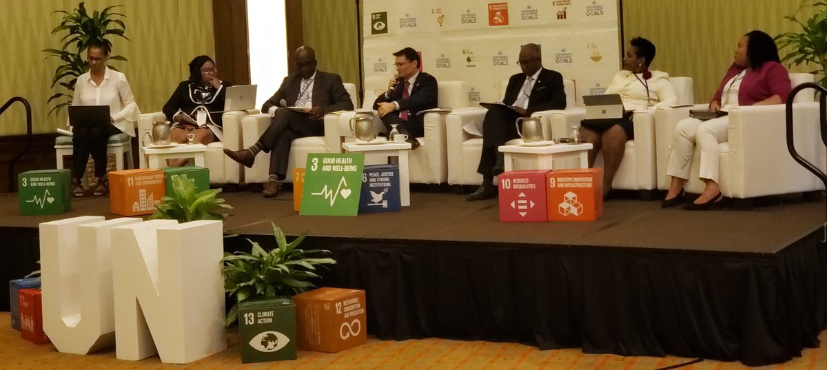 Pillar 4 - A Sustainable and Resilient Caribbean - representatives from St. Maarten, Dominica, British Virgin Islands, Guyana, Jamaica and FAO focus on resilience building, recovery after hurricanes, and national develop plans and strategies relevant to the theme.