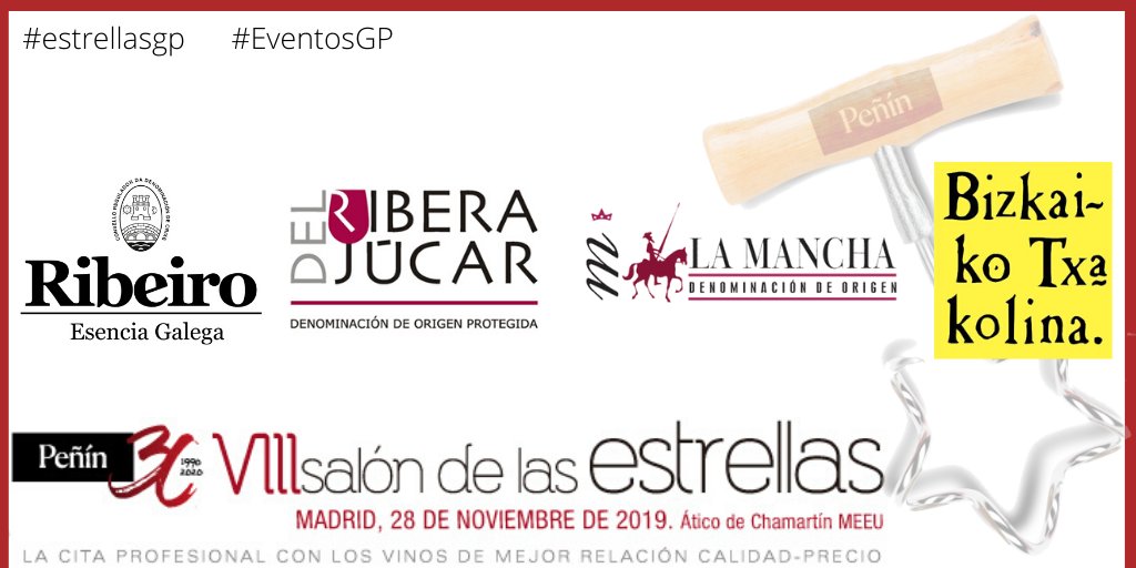 guiapenin's tweet photo. Este año el Salón de las Estrellas cuenta con cuatro espacios destacados: @BizkaikoTxako @LaMancha_Wines @do_ribera_jucar @CRDO_Ribeiro #estrellasgp #EventosGP https://t.co/poSEpqxd8a