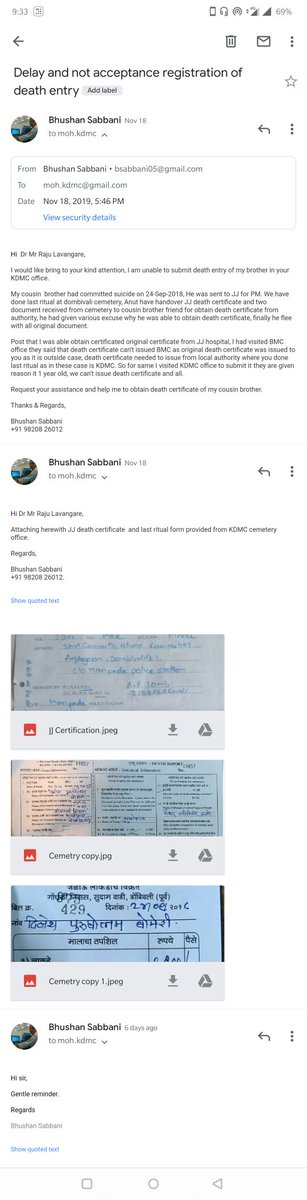 BhushanSabbani's tweet photo. Hi Kdmc public Dept. Employee request you to reply to email send to you. #kdmc #kdmcdombivali
Awaiting for reply https://t.co/ostBiVYGaa