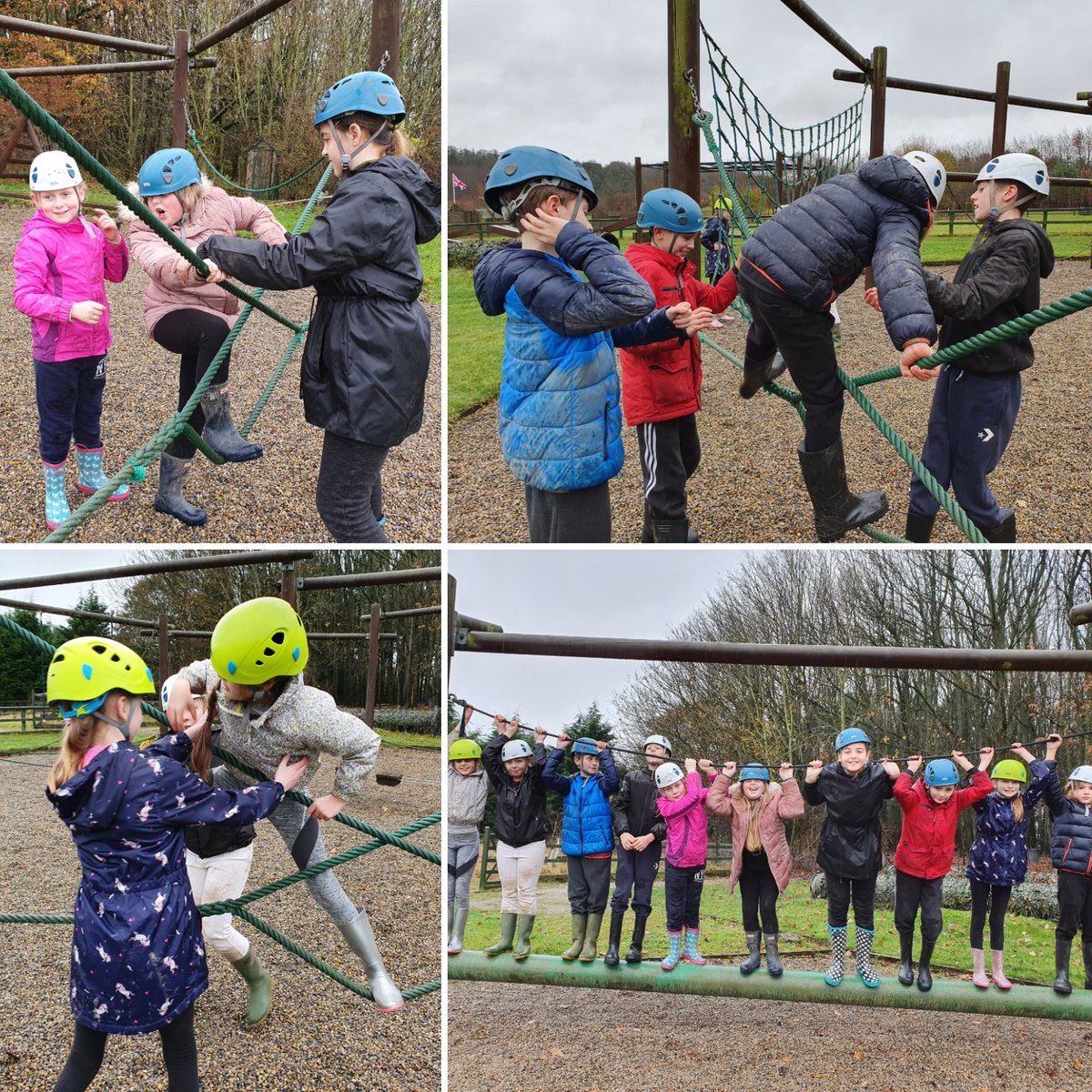 Low ropes, team work and supporting each other.