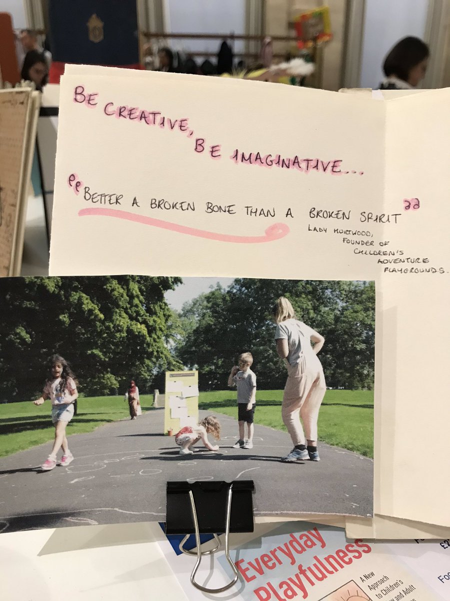 vicky_play's tweet photo. The Playworkers Travelling Journals have had a lot of interest this afternoon, not necessarily for attendees to contribute but as a conversation starter. Attendees of the #CFCBristol2019 have welcomed the chance to discuss and read about the subject of Play #doingitforplaywork https://t.co/pMXCXu4mTj