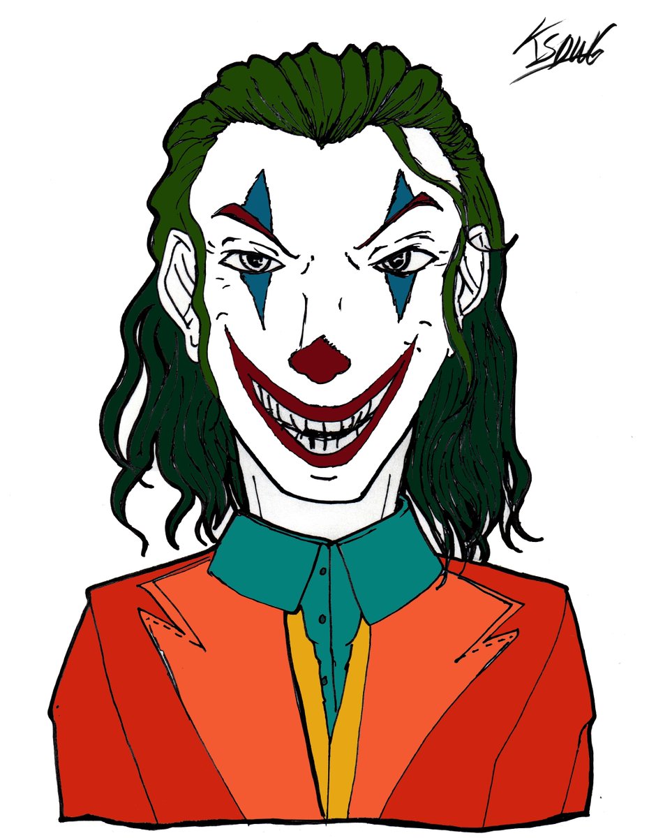 kevsdwg's tweet photo. " #JOKER " 
Inspiration du film événement 2019, si vous ne l'avais pas encore vu, allez le voir c'est pas mal.
#KSDWG #draw #passion #illustration #dessin #drawing  #invention #pencil #art #arts #mangas #manga #hopeyoulike #mangaka #addicted #like #doodle #scketch #book #artbook https://t.co/ofOLXN7dgx