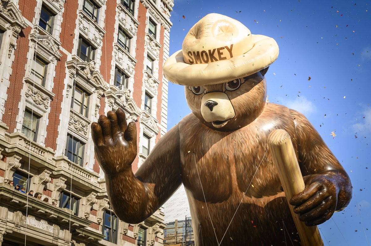 lisaesherman's tweet image. This Thanksgiving, we celebrate two classics: Our very own @smokey_bear is in the #MacysParade. #OnlyYou #SmokeyBear75