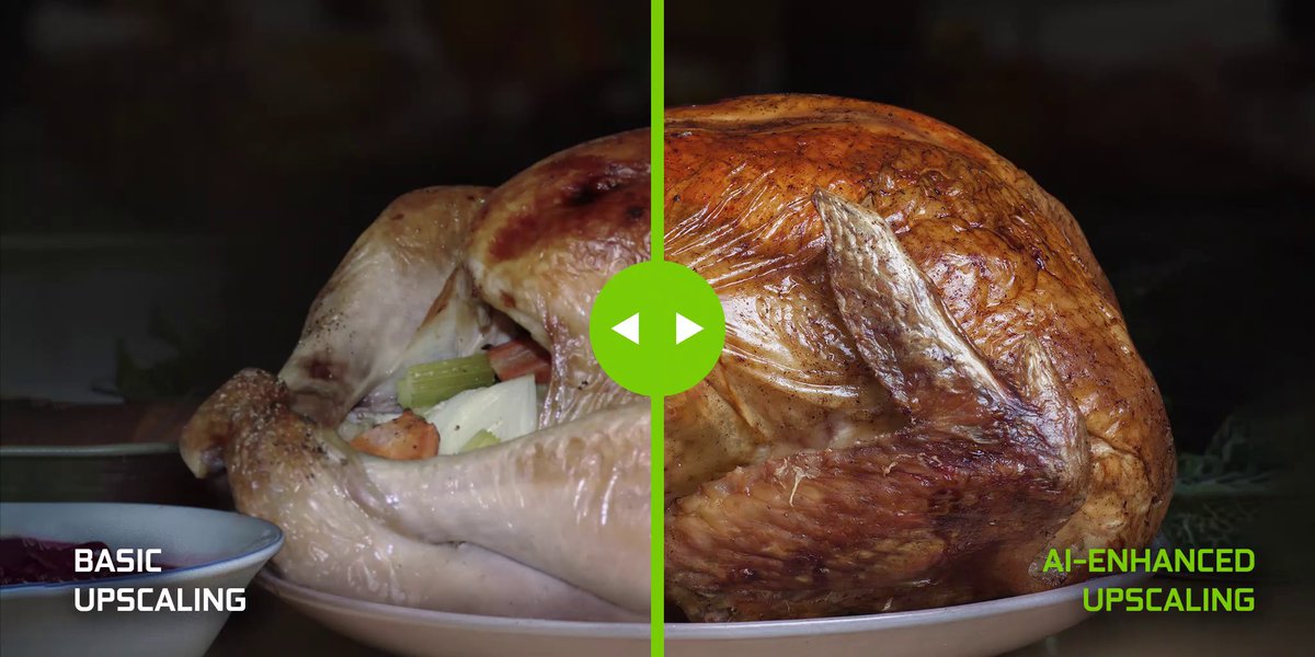 AI upscaling – something we’re thankful for. 🦃 Happy Thanksgiving from #NVIDIASHIELD!