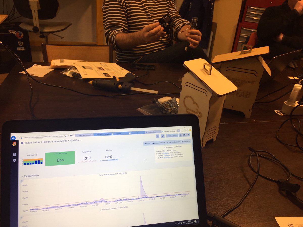 LabFab (@labfabfr) on Twitter photo Atelier Capteurs Environnementaux à #Brest avec <a href="/FabDuPonant/">Les Fabriques du Ponant</a> et @ptitsdebsGO
🛠🤗✨🌦🌿🚦pour compléter la carte <a href="/luftdaten/">luftdaten.info</a> en #Bretagne Atelier Capteurs Environnementaux à #Brest avec <a href="/FabDuPonant/">Les Fabriques du Ponant</a> et @ptitsdebsGO
🛠🤗✨🌦🌿🚦pour compléter la carte <a href="/luftdaten/">luftdaten.info</a> en #Bretagne